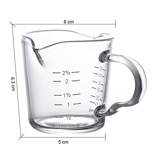 Vaso medidor de vidrio 70 ml con asa miniatura 7