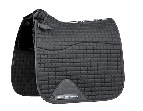 Image of WeatherBeeta Prime Air-Tec Comfy Fleece Dressage Saddle Pad, Black, Large