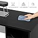 Belandi Manicure Table Nail Station with Charging Station, Marbling Texture Nail Tech Table Nail Table Station w/Dust Collector, Power Outlets, LED Lamp, Non-Woven Drawers & Wrist Cushion(Black)