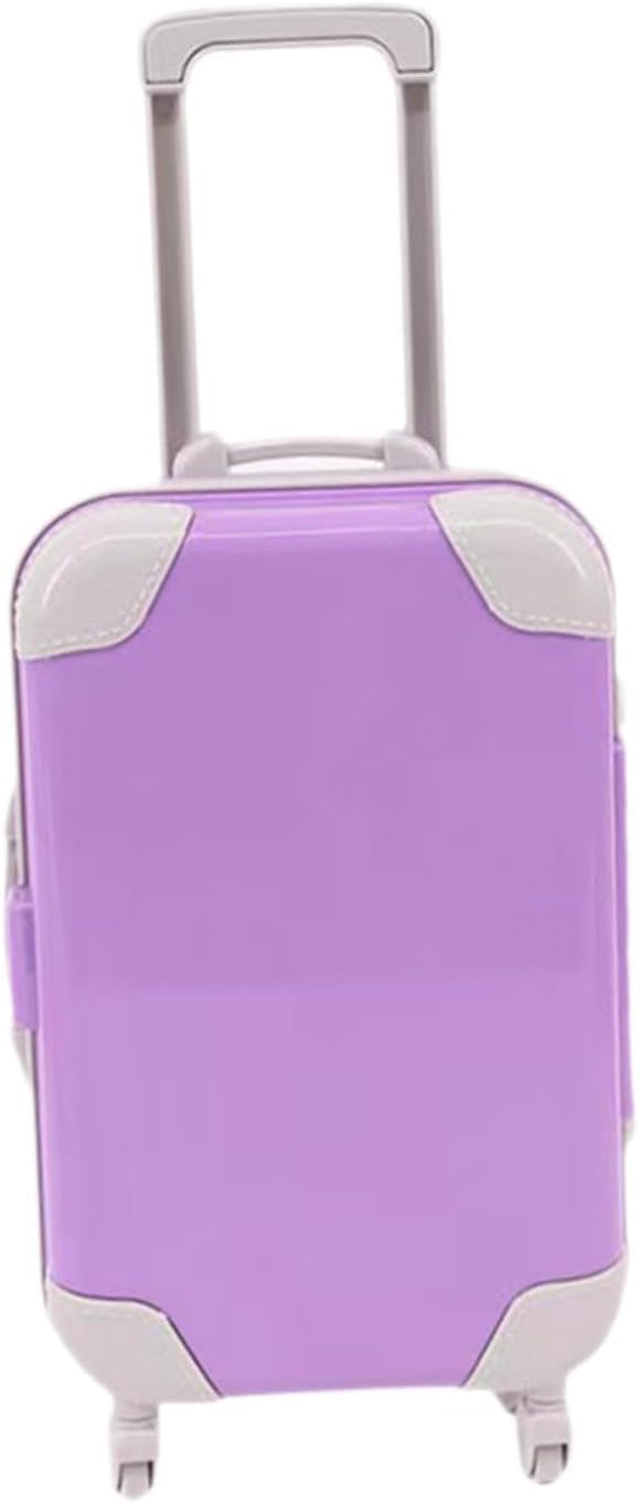 Baoblaze Doll Suitcase Toy Fashion Doll Luggage Miniature Can Be Open Doll Travel Luggage Dress up Doll Toy for 18 inch Doll Gifts,