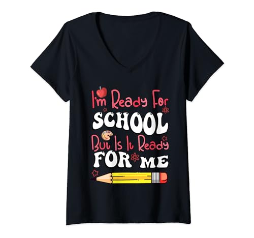 Damen Kids I'm Ready For Preschool Boys Girls Back To School Funny T-Shirt mit V-Ausschnitt