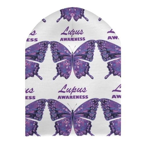 Lupus Awareness Month 2022 Kids Beanie Hat for for Girls Boys Children Cap Winter Knitted Chemo Cancer Headwear Accessories Gifts Decoration Black3