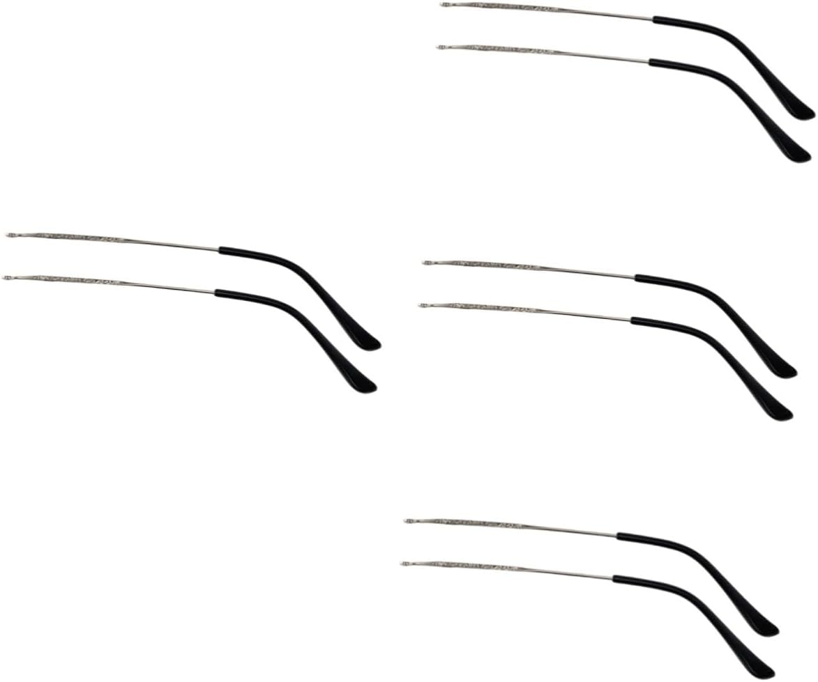FOMIYES 4pairs Replacement Metal Eyeglass Temple Arms for Sunglasses Lightweight DIY Repair Kit Silver Compatible Frames Easy to Install
