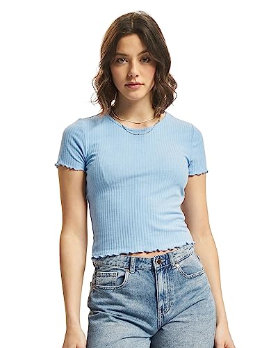 ONLY Damen Onlemma S/S Short Top Noos JRS T-Shirt, Blau, M EU
