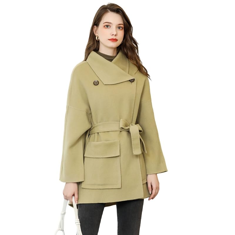 Achnabl 100% Wool Coat | Classic Warm Winter Outerwear (green)