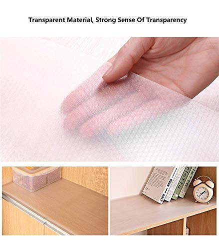 Bloss Plastic Shelf Liners Cabinet Drawer Liner Non-Slip Shelf Liner Non-Adhesive Refrigerator Mat Cupboard Pad No Odor For Kitchen Home-Clear 17.7 ×177 Inch/45×450Cm #TOP5