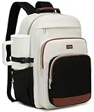 VANKANY Backpack for Women Laptop Bag, Travel Work Computer Bags Adult School Bookbag for College Woman Teacher Nurse Office Commuter Carry On, WhiteBlackBrown