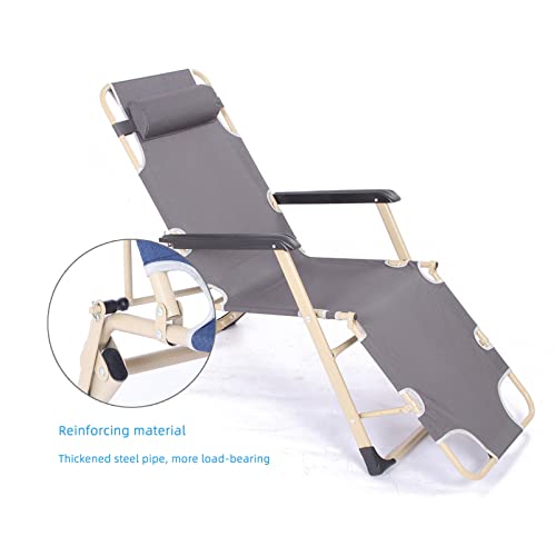 Chaise zero gravity pliante et transat de jardin inclinable avec oreiller - 5
