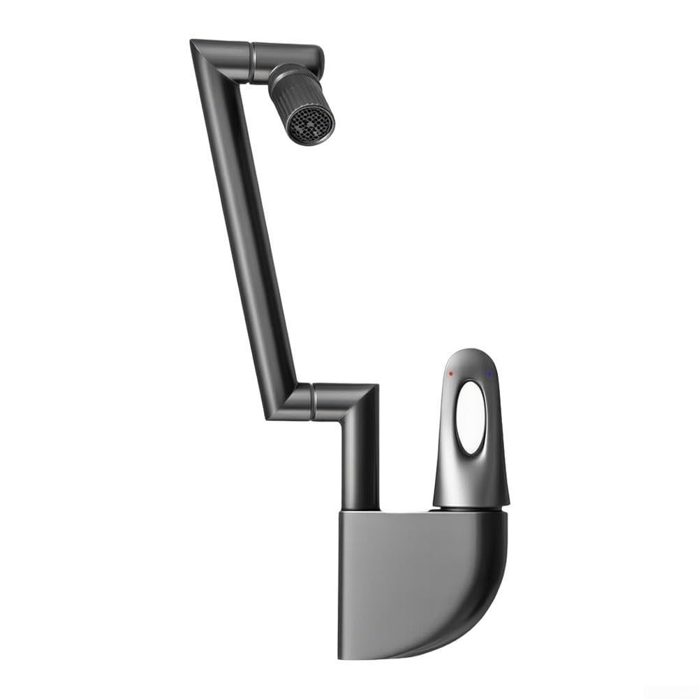 Grifo monomando para lavabo (cobre, 30 cm, giratorio)