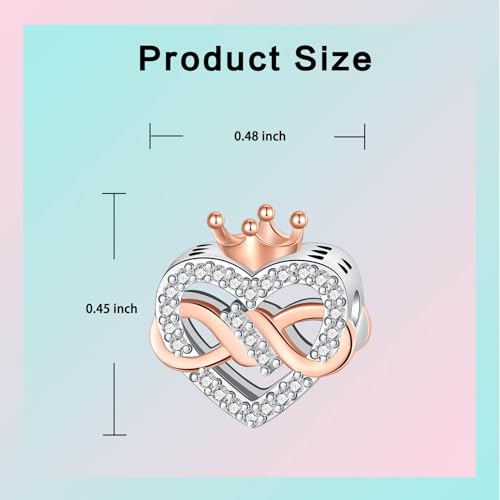 Image of LUXILLA Love You Best Friend Grandma Wife Heart Charm 925 Sterling Silver Charms Fit for Bracelets Necklace Jewelry Gift for Women