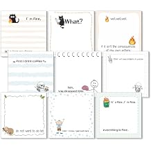 ZCPTZ 9 Pcs Funny Notepads 3" x 3" Self-adhesive Note Pads Fun Memo for Home Work Office School Supplies Teacher Gifts - 450 Sheets Reusable Cute Sticky Notes