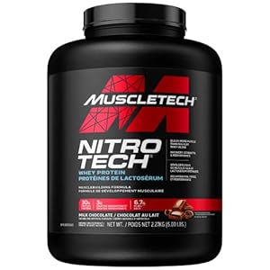 Muscletech Whey Protein Powder – Nitro-Tech Ultimate Muscle Building Formula with Whey Protein Isolate & Peptides – 30g of Protein, 3g of Creatine & 6.8g of BCAA – Milk Chocolate, 5 Pound (Pack of 1)