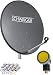 Produktbild SCHWAIGER -715873- Sat Anlage, Satellitenschüssel mit Twin LNB (digital) & 8 F-Steckern 7 mm, Sat Antenne aus Aluminium, Anthrazit, 55 x 62 cm