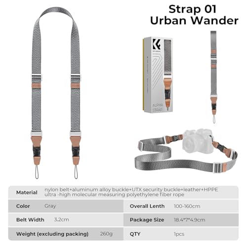 Image of K&F Concept 32mm Camera Strap Camera Secure Protection Strap with Adjustable Waterproof Durable Camera Strap for Camera