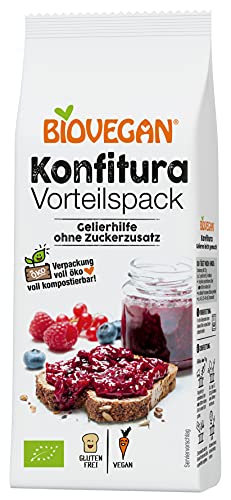 Biovegan Konfitura, Geliermittel in Bio Qualität ohne Zucker, rein pflanzlich mit Agar Agar, für Marmeladen, Fruchtaufstriche und Soßen, vegan und glutenfrei, 100g