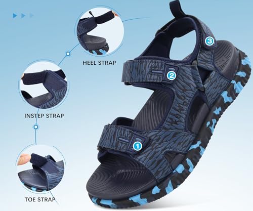 Image of KuaiLu Mens Hiking Sandals with Orthopedic Arch Support Footbed | Sport Recovery Athletic Walking Sandals For Man Outdoor Summer Casual Thick Cushion Beach Water Fisherman Sandal Size 7-15