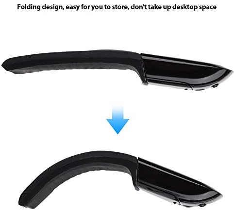 ASHATA Wireless Bluetooth Mouse 1600DPI Ergonomic Foldable Arc Optical Touch Mouse With USB Receiver Suitable for PC Laptop Notebook Mac