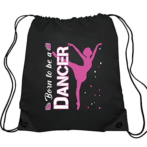 Haizct Boun To Be A Dancer Drawstring Backpacks, Ballet Drawstring Backpacks, Ballet Dance Bags, Dance Bags for Yoga Dance Rehearsal, Great Gifts for Ballet Dancer Actor Actress