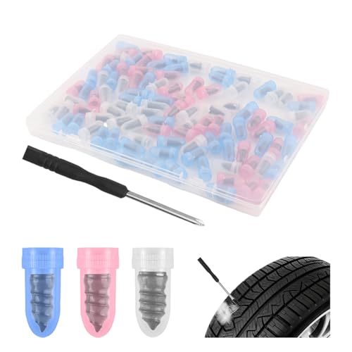 SSNNUU 100PCS Car Screw in Tire Plug Kit with Screwdriver,3