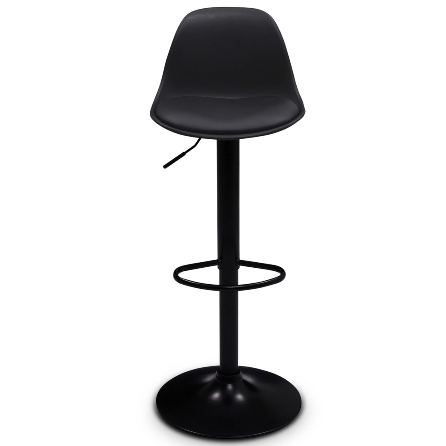 IDMarket - Lot de 2 tabourets de Bar Karl Design Noir Pied Noir