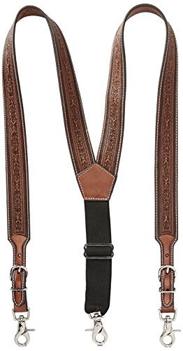 Nocona Belt Co. Men s Detail Tool Leather Suspender, tan, Large
