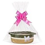 Cesta de Regalo Vacía, Cesta Tejida Para Regalos con Bolsas de Regalo y Cintas, Para Envolver Regalos, Pascua, Baby Shower, Cumpleaños, Boda, Acción De Gracias, Navidad