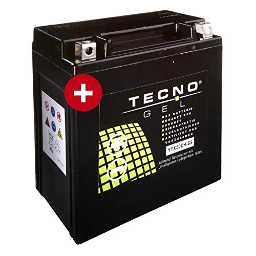 Batteria al gel da 12 Volt (V) senza manutenzione con 18 Amperore (Ah) di Tecno, la batteria di avviamento di classe extra per un avvio semplice e duraturo anche a basse temperature.
