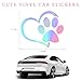 Yourkar Pet Dog Paw Print Sticker, Love Heart Dog Paw Stamped Automotive Window Decor Decal, Cute Paw Stickers for Vehicles Windows Walls Laptop Luggage, Exterior Car Accessories (Colorful)