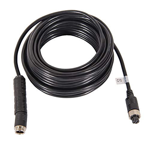 Backup Camera Cable 4PIN Video Power Aviation Extension Wire for Vehicle Car Camper Bus Van Truck Motorhome Trailer RV Reverse Rearview Parking Monitor CCTV System Waterproof Shock Proof 10m 32.8ft