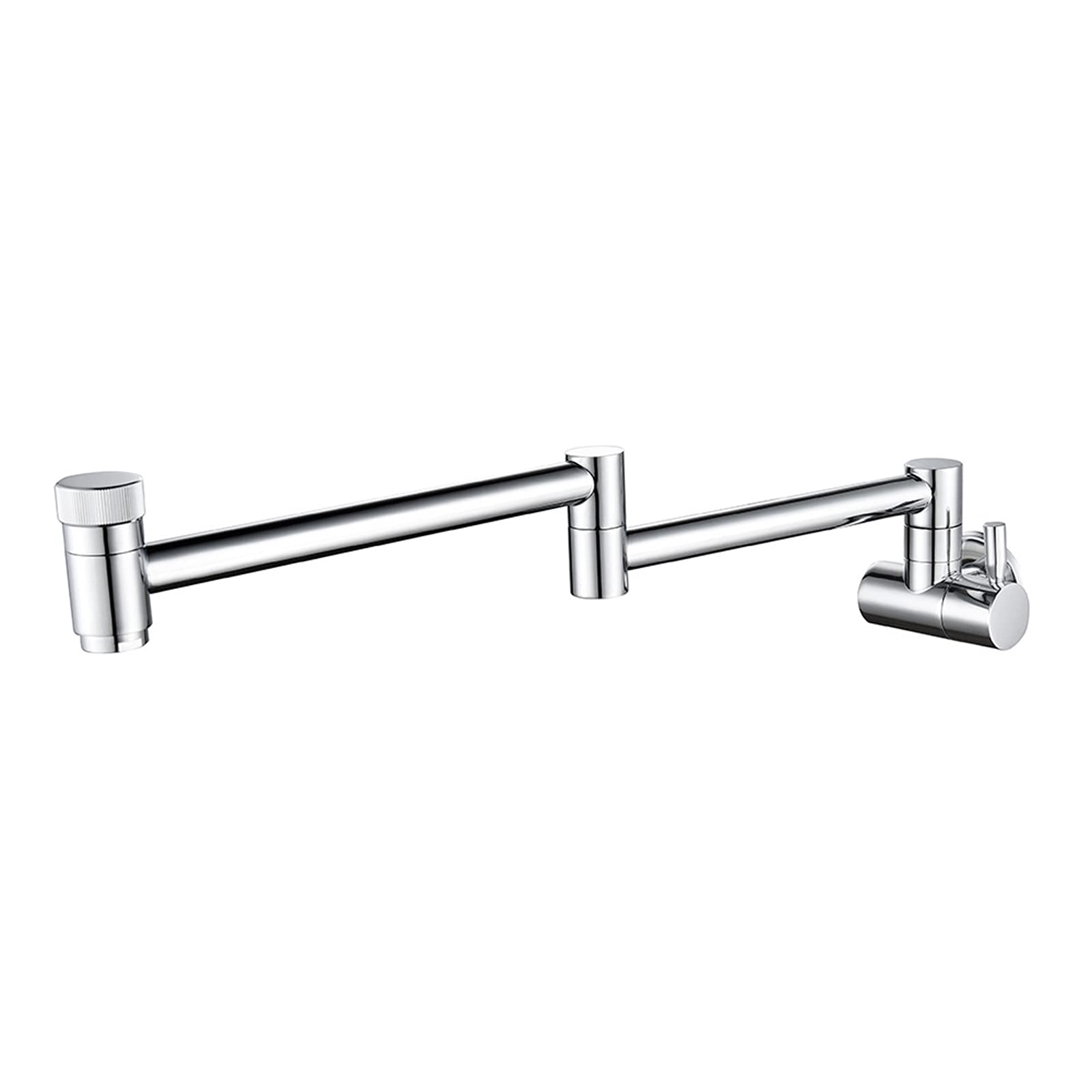 Yjyjy Chrome Faucet Brass Pot Filler Faucet Single Cold Water Kitchen Faucet Commercial Kitchen Sink Tap Folding Stretchable Double Joint Swing Arms Single Hole Two Handles Wall Mount Sink Faucet Econ Thriving Tap