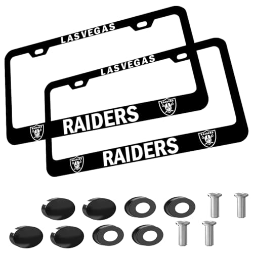 2PCS Fans Matte Metal for Raiders License Plate Frames Holder with Screw for Car Tag Frame