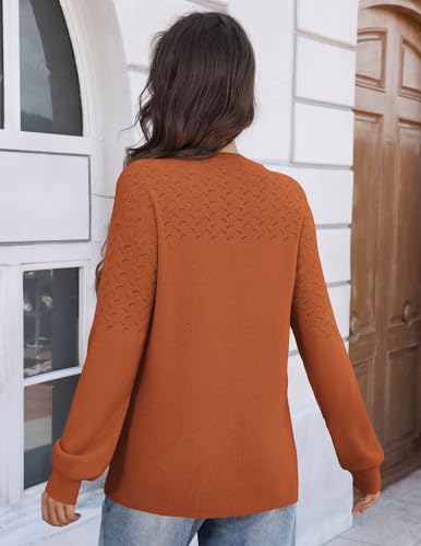 Zeagoo Sweaters for Women Fall Crewneck Loose Knit Long Sleeve Sweater Pullovers Ribbed Tops Caramel - image 5