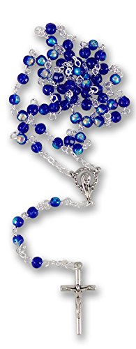 Anzm Rosario de Cristal Azul Oscuro schillernd 39u00a0cm (9519319200523)