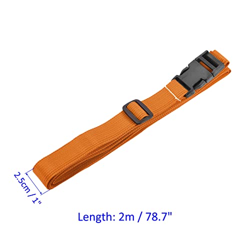 Image of M METERXITY 1 Pack Luggage Straps- Travel Baggage Accessories Adjustable Suitcase Belt with Quick Release Buckle, Apply to Travel (2 Meters, Orange)