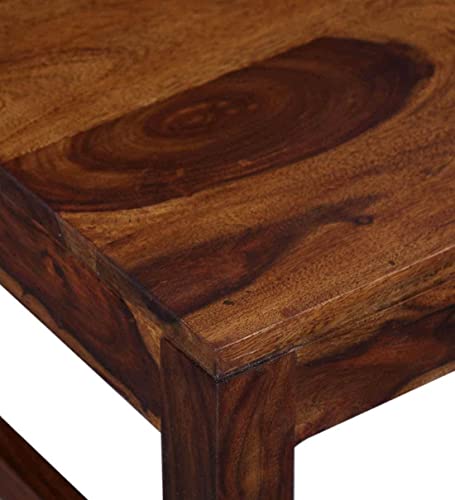 Image of Sheesham Wooden Dining Table 2 Seater | Dining Table Set with 2 Chairs for Living Room| Home Dining Room Furniture (Solid Wood, Wooden Finish, 2 Seater)