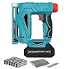 3/8” Cordless Brad Nailer, Cordless Nail Staple Gun with 1 * Battery, 2 in 1 Electric Stapler Nailer with 1000 Nails and 1000 Staples, Nail Gun/Staple Gun, Cordless Fix Nailer 2 Mode for Upholstery