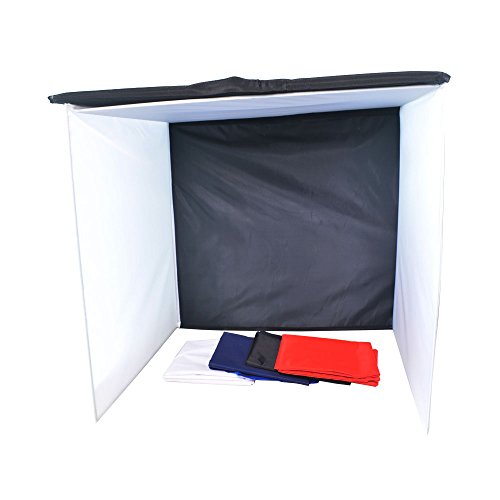 Bestshoot 24 Inch / 60x60x60cm Table Top Photography Lighting Square Tent Cube with Four Color Backdrops (Blue Black Red White)