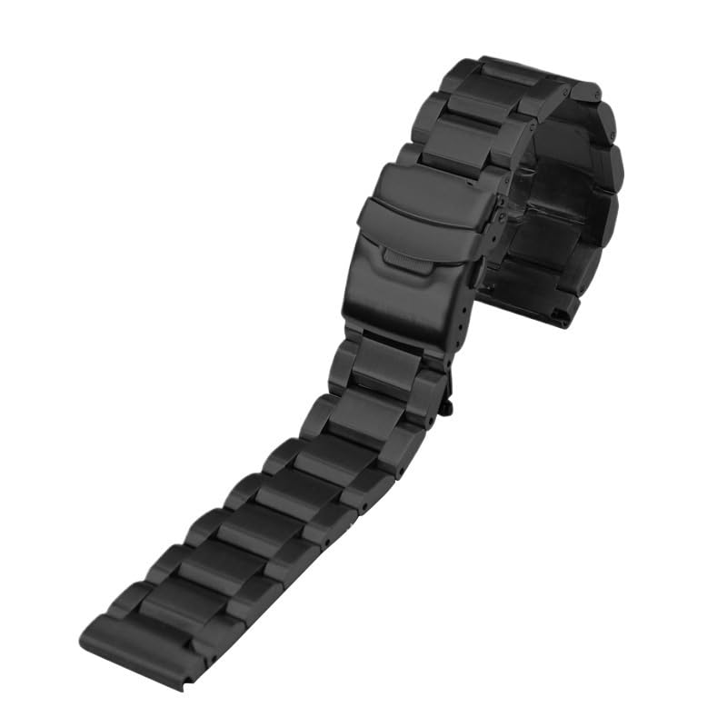 Bracelet montre acier inoxydable maillons metal avec fermoir pliant ajustable mixte
