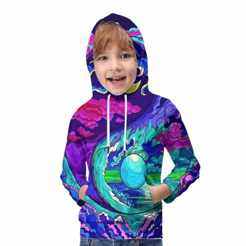 Sweat à capuche 3D Yin-Yang enfants 9-11 ans avec poche - 5