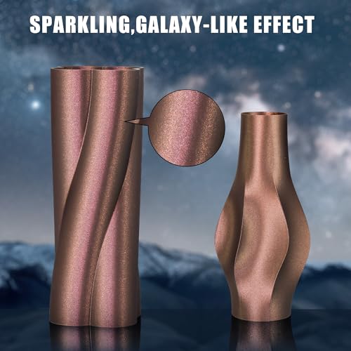 Image of TINMORRY PLA Filament 1.75mm 1kg, Galaxy PLA 3D Printer Filament, Compatible with Most FDM 3D Printers, 1 KG 1 Spool, Galaxy Brown