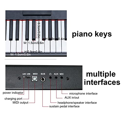 Piano numérique pleine grandeur à 88 touches, clavier électrique portable, haut-parleur intégré, connexion Bluetooth MIDI, pédale de maintien, sac de transport for tous les niveaux d’expérience. - Les Beatles, Paul McCartney, John Lennon, RIngo Starr, George Harrison Piano numérique pleine grandeur à 88 touches, clavier électrique portable, haut-parleur intégré, connexion Bluetooth MIDI, pédale de maintien, sac de transport for tous les niveaux d'expérience. – Image 7