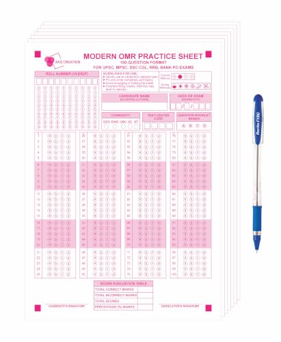 Premium OMR Practice Sheets | Loose 150 Sheets | 100 MCQ Format f...