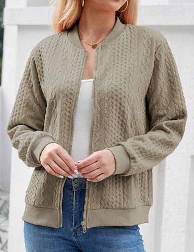Image of Larmliss Women's Zip Up Cardigan Sweater Hoodies Long Sleeve Jacket Crewneck Casual Outerwear Spring Fall Trendy Coat Outfits
