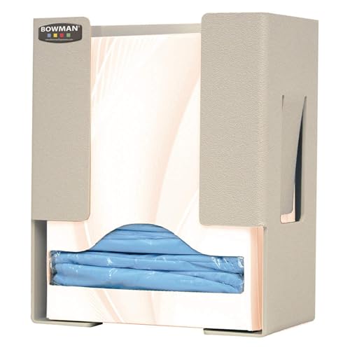 Bowman Dispensers - GN100-0212 - BOWMAN DISPENSERS Gown Dispenser: 1 Compartments, 9 3/4 in Overall Ht, 7 7/8 in Overall Wd, Beige