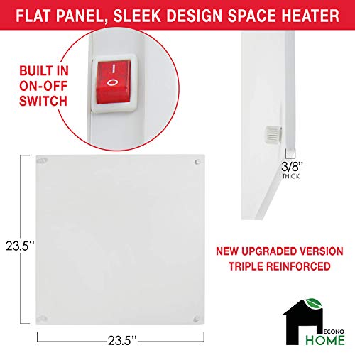 EconoHome Wall Mount Space Heater Panel 4 Pk with Thermostat 400