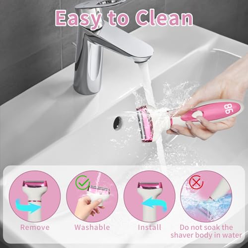 Beanify Electric Shaver For Women Men,Rechargeable Led Display Wet & Dry Electric Razor And Facial Hair Remover,4 In 1 Painless Ladies Body Razors thumb #3