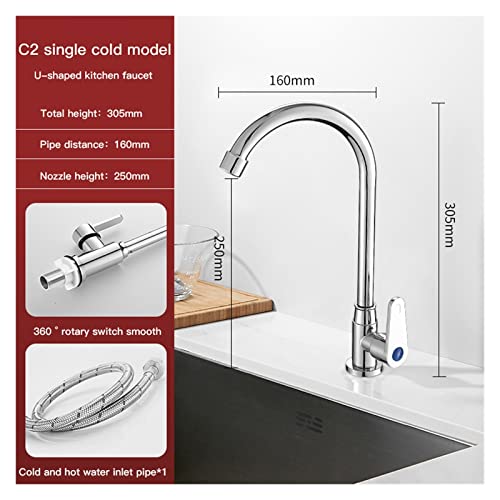 Robinet de cuisine inox 304 idéal pour l'îlot central et l'évier compact