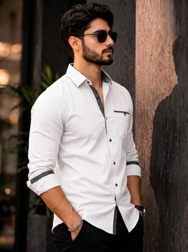 Image of Amazon Brand - INKAST Cotton Shirt for Men | Regular Fit Full Sleeve Casual Shirt | Stylish Formal Office Wear Shirts for Men | Soft Comfortable Breathable Cotton Fabric | Fashionable Office Wear