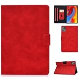JHUITRES Leather Case for Lenovo Tab M11 TB330FU/Lenovo Xiaoxin Pad 2024 TB331FC Tablet Folio CoverSmart Cover [ Auto Sleep/Wake] Protective for(Vermelho)