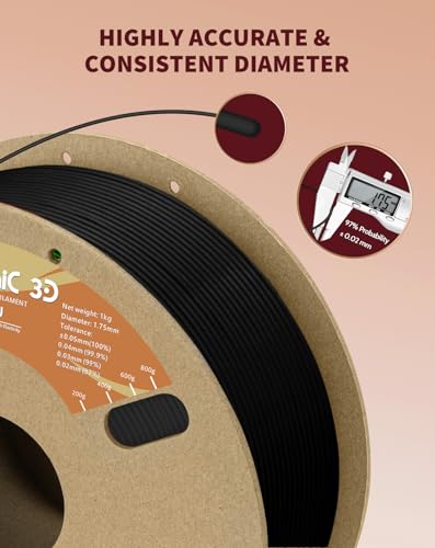 Image of DURAMIC 3D TPU Filament 1.75mm Black, TPU Flexible Filament 95A, Soft TPU 3D Printing Filament, 1kg Spool, Dimensional Accuracy + /- 0.05mm, Black 1 Pack